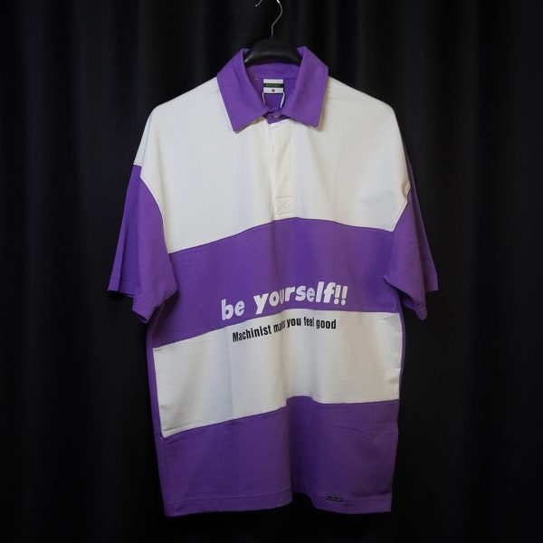 NXT1 %100 Pamuk Mor Beyaz Oversize Yakalı T-Shirt