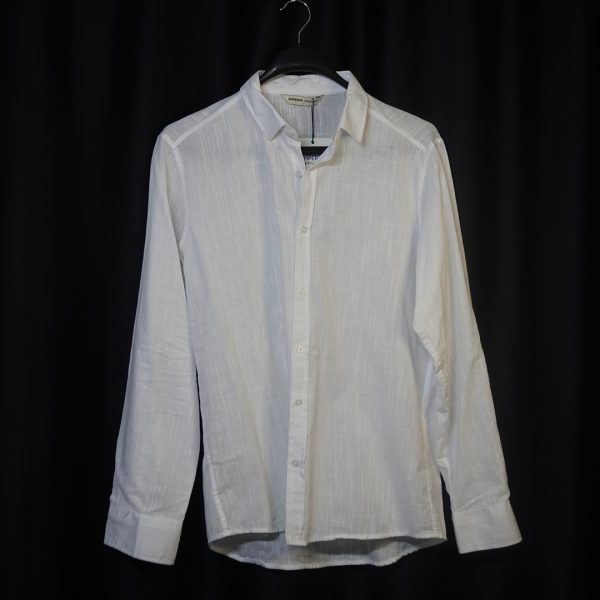 NXT2 %100 Pamuk Beyaz Oversize Uzun Kollu Gömlek